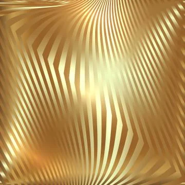 Vector abstract metal gold background with zigzag stripes Stock Illustration
