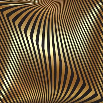 Vector abstract metal gold background with zigzag stripes Stock Illustration