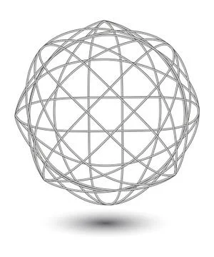 Vector abstract metall wire ball on white background 스톡 일러스트