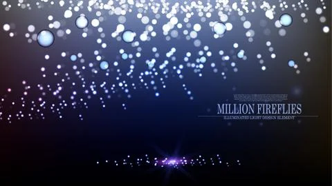 Vector abstract million fireflies background design II Stock Illustration