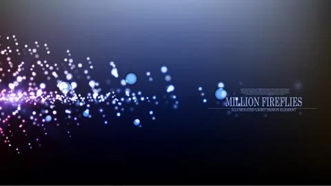 Vector abstract million fireflies background design Stock Illustration