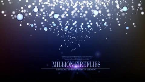 Vector abstract million fireflies background design III Stock Illustration
