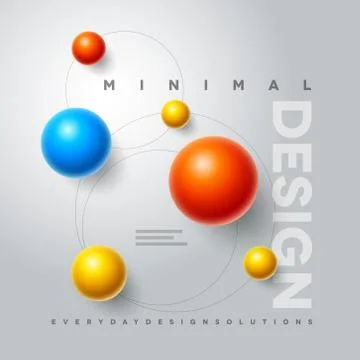 Vector abstract minimal spheres design template. Stock Illustration