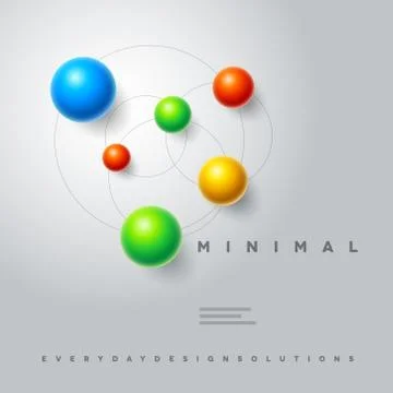 Vector abstract minimal spheres design template. Stock Illustration