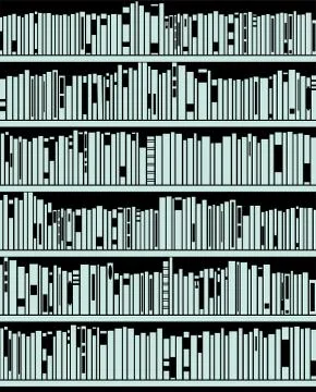Vector abstract modern bookshelf Stock Illustration