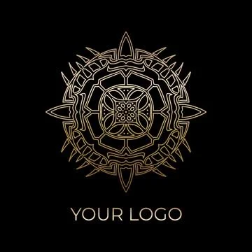 Vector abstract modern logo design template in trendy linear style Stock Illustration