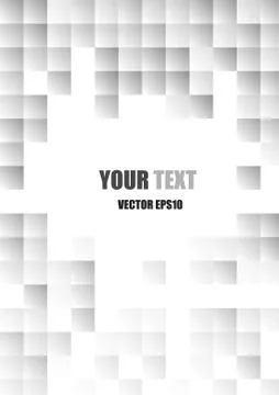 Vector : Abstract modern white and gray square background Stock Illustration