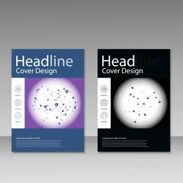 Vector abstract molecular structure. Brochure template design Stock Illustration