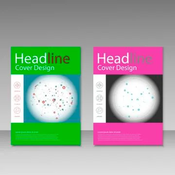 Vector abstract molecular structure. Brochure template design Stock Illustration