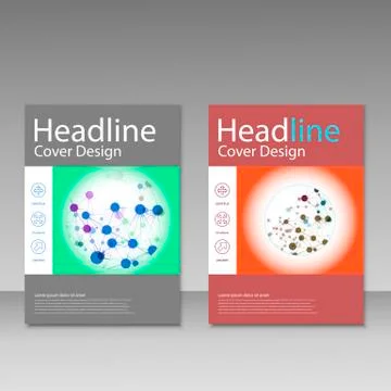 Vector abstract molecular structure. Brochure template design Stock Illustration