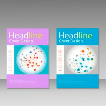 Vector abstract molecular structure. Brochure template design Stock Illustration