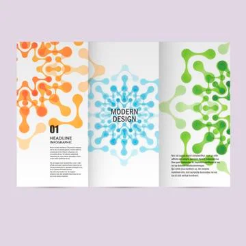 Vector abstract molecular structure. Cover template design Stock Illustration