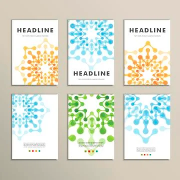 Vector abstract molecular structure. Cover template design Stock Illustration