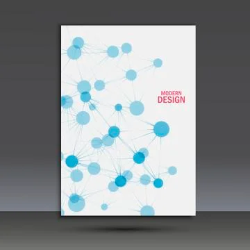 Vector abstract molecular structure. Cover template design Stock Illustration
