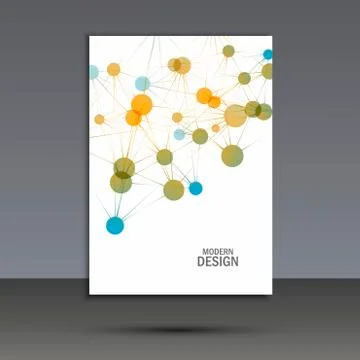 Vector abstract molecular structure. Cover template design Stock Illustration