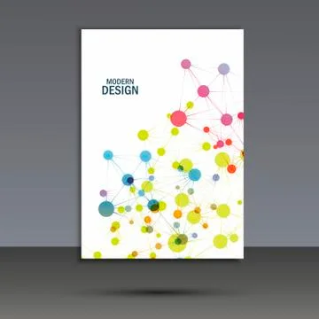 Vector abstract molecular structure. Cover template design Stock Illustration