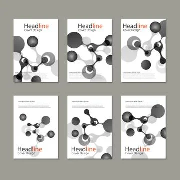 Vector abstract molecular structure. Cover template design Stock Illustration