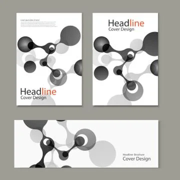 Vector abstract molecular structure. Cover template design Illustrazione stock