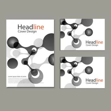 Vector abstract molecular structure. Cover template design Stock Illustration