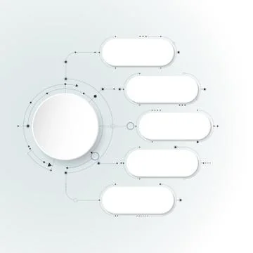 Vector abstract molecules with 3D paper label Stock Illustration