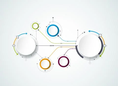 Vector abstract molecules with 3D paper label Stock Illustration