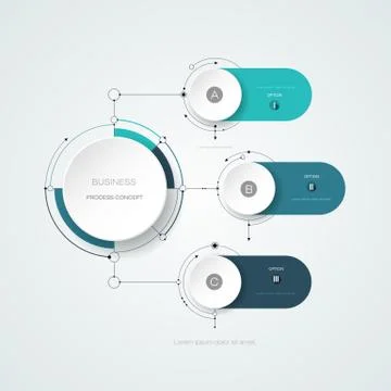 Vector abstract molecules with 3D paper label, infographic template Stock Illustration