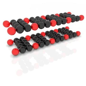 Vector abstract molecules in two colors isolated on white Stock Illustration