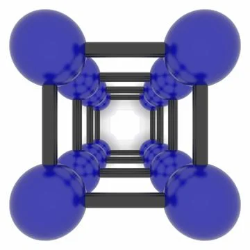 Vector abstract molecules in two colors isolated on white Stock Illustration