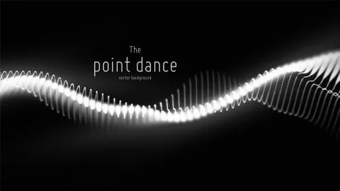 Vector abstract monochrome particle wave, points array, shallow depth of field Stock Illustration