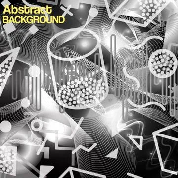 Vector Abstract Monochrome Patchwork Graphic Motif Brushed Textured Background 스톡 일러스트