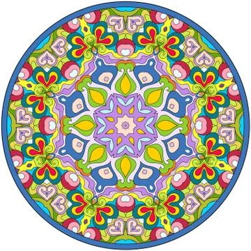 Vector abstract mosaic hand drawn mandala Ilustración de archivo