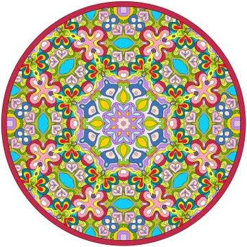 Vector abstract mosaic hand drawn mandala Stock Illustration