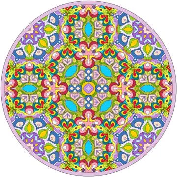 Vector abstract mosaic hand drawn mandala Ilustración de archivo