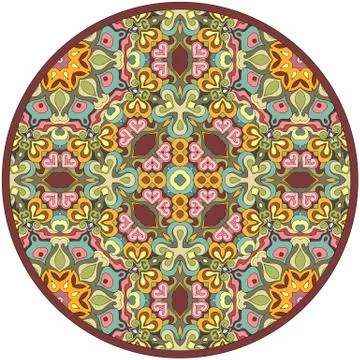 Vector abstract mosaic hand drawn mandala Ilustración de archivo
