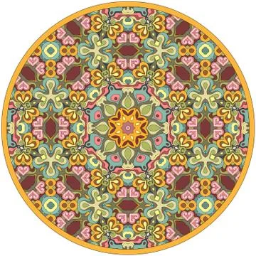 Vector abstract mosaic hand drawn mandala Ilustración de archivo