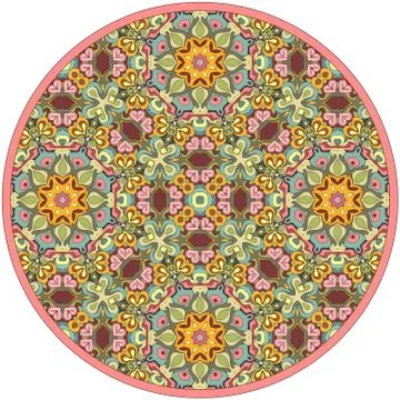 Vector abstract mosaic hand drawn mandala Stock Illustration
