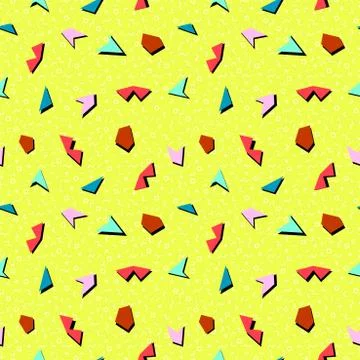 Vector abstract mosaic seamless memphis pattern. Иллюстрация