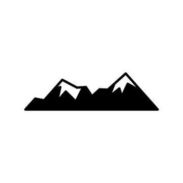 Vector abstract mountain rock black flat icon Stock Illustration