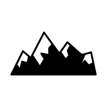 Vector abstract mountain rock black flat icon Stock Illustration