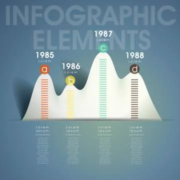 Vector abstract mountain shape chart infographic elements 스톡 일러스트