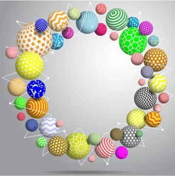 Vector abstract multicolor balls background. 3d illustration Stock Illustration
