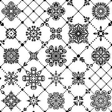 Vector abstract nature decorative elements seamless pattern 스톡 일러스트