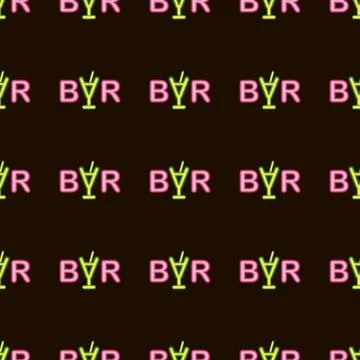 Vector abstract neon bright glowing flashing text bar on black background sea Stock Illustration