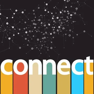 Vector abstract network on dark cool design Stock Illustration