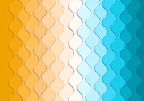 Vector : Abstract orange and blue waves layer background Stock Illustration