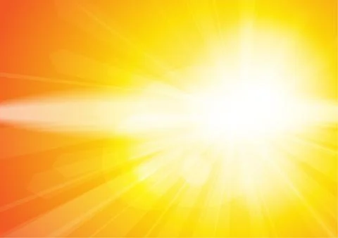 Vector : Abstract orange and yellow sunshine with len flare background Stock Illustration