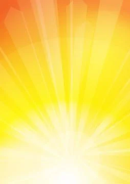 Vector : Abstract orange and yellow sunshine with len flare background Stock Illustration