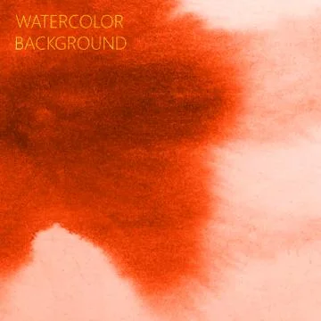 Vector abstract orange watercolor background for your design Stock Illustration
