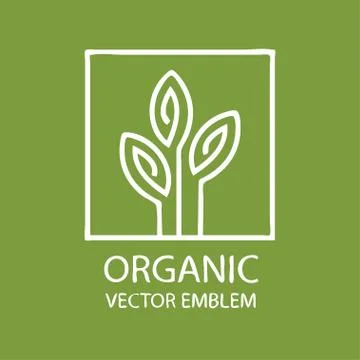 Vector abstract organic emblem, flower symbol Stock Illustration