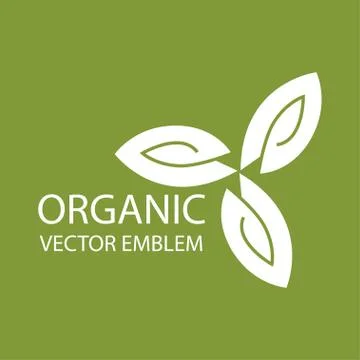 Vector abstract organic emblem, outline monogram, flower symbol Stock Illustration